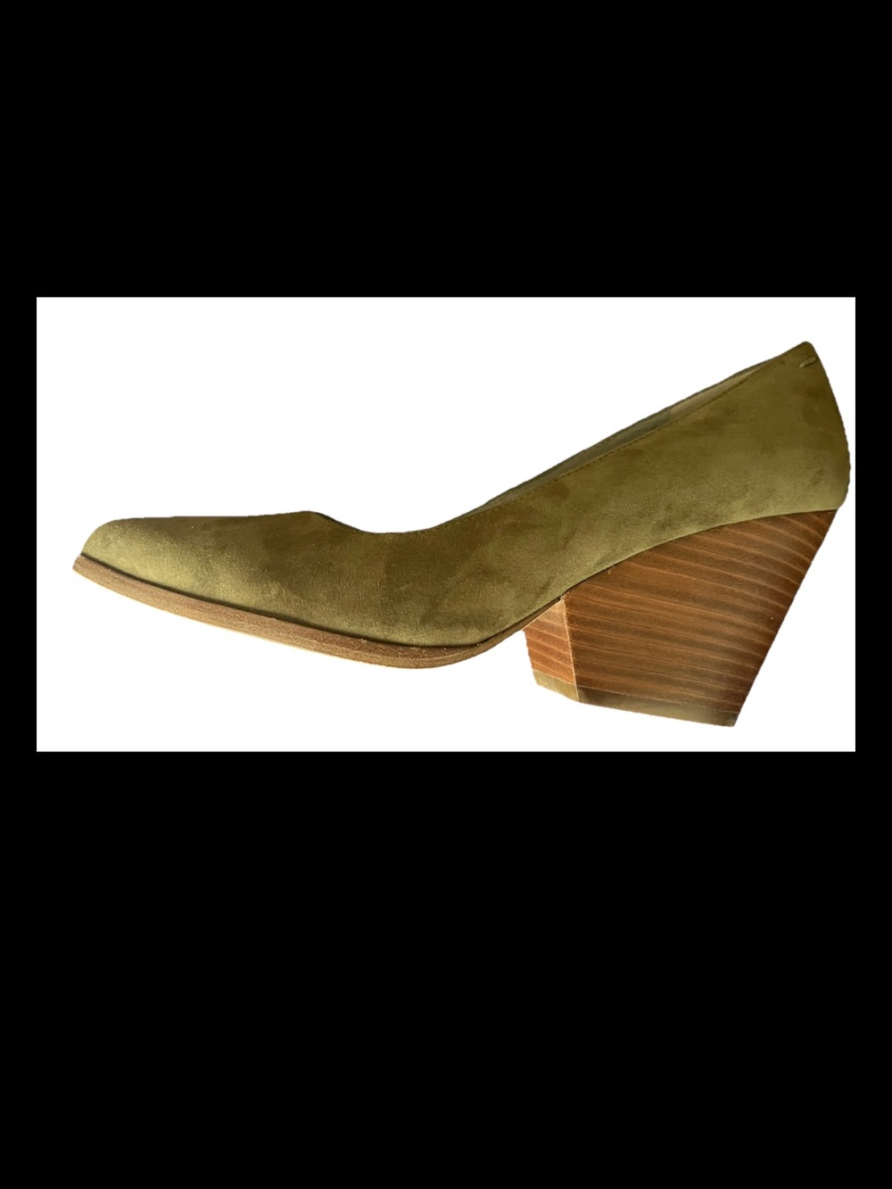 Eileen Fisher Olive Suede Low Block Heel Pump